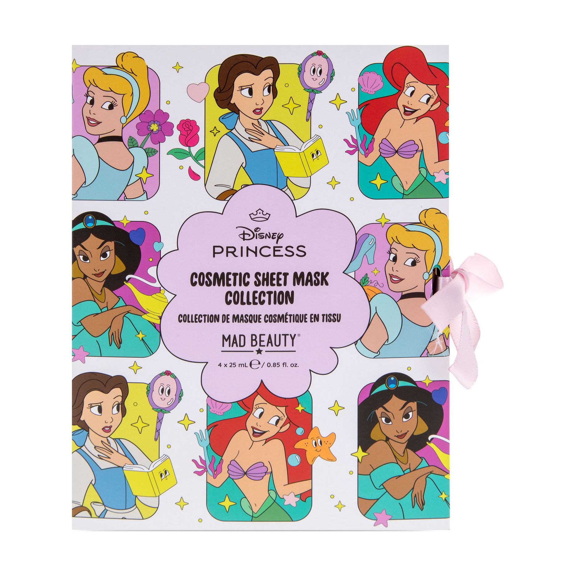 Набір тканинних масок для обличчя Mad Beauty Disney Princess Cosmetic Sheet Mask Collection, 4*25 мл